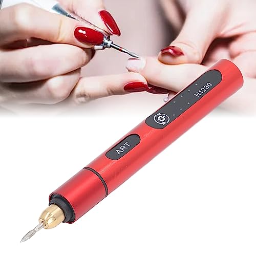 Electric Engraving Pen with 4 Bits,3 Gear 5V 10W Cordless Etching Engraving Machine, USB Rechargeable Mini Micro Professional Rotary Tool for Jewelry Wood Metal Glass Stone Grinding Carving(Red) PerGar