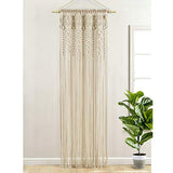 Lush Decor Boho Macrame Textured Cotton Window Curtain Panel Single 40" W x 95" L Neutral - Macrame Curtains for Windows, Room Divider, Boho Wall Decor Lush Decor