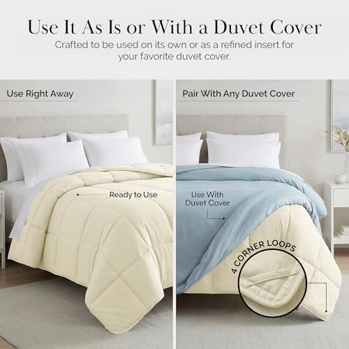 Southshore Fine Living, Inc. Full/Queen Comforter, Premium Quality All-Season Down-Alternative Comforter, Queen/Full Size, Cream Southshore Fine Living, Inc.