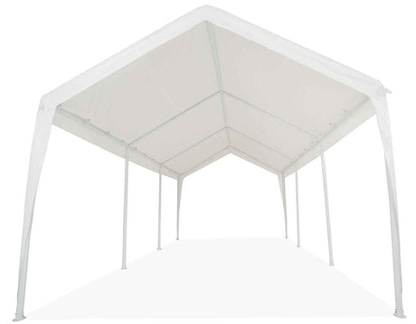 Impact 11' x 20' Portable Carport Garage Canopy, Outdoor Party Tent with 8 Dressed Legs, White Impact Canopy