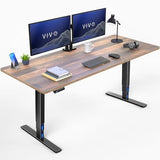 VIVO Electric 71 x 30 in Standing Desk, Touch Screen Adjustment, 220 lb Frame Support, 2E Series, Reclaimed Wood Top Black Frame, DESK-KIT-2E71P VIVO