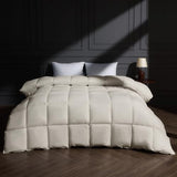 puredown® Goose Feather Down Fiber Comforter Twin Size, All Season 100% Cotton Duvet Insert Medium Warmth, Cloud Soft Hotel Luxury Collection Bedding Comforters Cream 90" x68 puredown