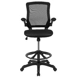 Flash Furniture Kale Mid-Back Swivel Office Chair with Adjustable Foot Ring, Lumbar Support, and Seat Height, Ergonomic Mesh Executive Chair, Black Flash Furniture