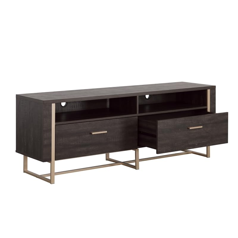 Sauder Walter Heights Engineered Wood Credenza in Blade Walnut - WoodArtSupply