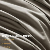 Shilucheng 100% Egyptian Cotton King Size Sheets Set - 1000 Thread Count，Luxury Cotton Bed Sheets，Breathable & Cooling Bedding and Pillow Cases, 16 Inch Deep Pocket - 4 Piece (Taupe, King) Shilucheng