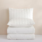 YIKUSH Full Comforter Set Fluffy White Full Size Bed Set Faux Rabbit Fur Fluffy Shaggy Furry Winter Bedding Ultra Soft Plush and Warm All Season 1 Comforter with 2 Pillow Cases (Full, White) YIKUSH
