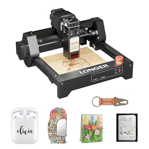 Longer Ray5 5.5W Mini Laser Engraver, DIY CNC, High-Speed Laser Cutter up to 12000 mm/min, Phone App Control, Engraving & Cutting Machine for Wood/Metal/Acrylic/Leather, 130×130 mm Working Area, Longer