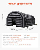 VEVOR Inflatable Nightclub, 26.2 x 19.7 x 13.1 ft Inflatable Party Tent with 1100W Blower & Sandbag, Ventilated Blow up Night Club with 2 Windows, Air Cube House for Event Birthday Wedding Party VEVOR