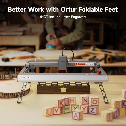 Ortur Foldable Feet (FFT1.0) for Ortur Laser Master 3 Laser Engraver – Raises Machine by 4.65'' (118mm), Easy Installation, Compatible with Rotary Roller Ortur