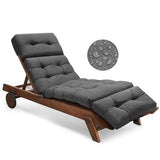 Tycdiose Outdoor Chaise Lounge Chair Cushion Waterproof 74.4 x 22 x 4.7 Inches Memory Foam Lounge Chair Cushions Replacement for Outdoor Furniture with Ties, Thickened Pool Lounge Chair Cushions, Grey Tycdiose