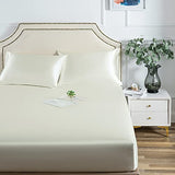 Fitted Sheet Olympic Queen Ivory - Satin Silk Soft and Comfortable - Wrinkle, Fade, Stain Resistant - 21" Deep Pocket - 1 Single Fitted Bottom Sheet Only - Easy Care (Olympic Queen, Ivory) Good Night Bedding