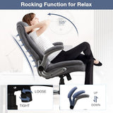 Big and Tall Fabric Office Chair 400lbs High Back Executive Computer Desk Chair with Flip Up Armrest, Breathable Fabric Adjustable Height Ergonomic Home Office Heavy Duty KWKSV