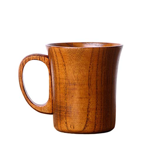 Handmade Wooden Coffee Cup Tea Cups Drinking Wood Mug with Handle for Beer/Coffee/Milk (Typ 2) - WoodArtSupply