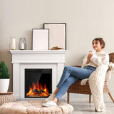 43” Electric Fireplace Mantel Freestanding Electric Fireplace, Remote Control, Adjustable Led Flame, 750W/1500w PEARLWHITE Electactic