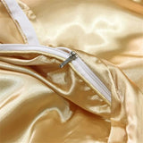 3/4Pcs Satin Bedding Set Solid Color Silky Smooth Quilt Cover Pillowcases Single Double Twin King Size Duvet Cover Set Generic