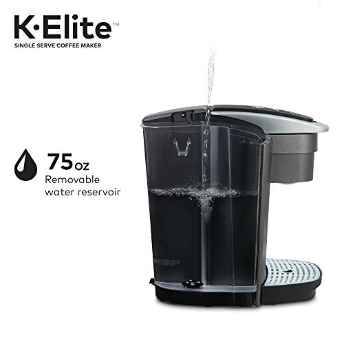 Keurig K-Elite Single Serve K-Cup Pod Coffee Maker, with Strength and Temperature Control, Iced Coffee Capability, 8 to 12oz Brew Size, Programmable, Brushed Slate