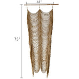 Macrame Curtain Boho Curtain Room Divider Doorway Wall Decor Fiber Yarn Art Craftsmanship Bedroom Wedding Backdrop 41" W x 75" L（1 Panel Flber