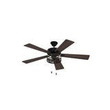 RIVER OF GOODS 52 Inch LED Modern Farmhouse Ceiling Fan with Light - Rustic Ceiling Fans with Lights - Elegant Industrial Fan with Mesh Metal Caged Shade - Brown RIVER OF GOODS