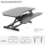 VIVO Corner Height Adjustable 38 inch Standing Desk Converter, Quick Sit to Stand Tabletop Dual Monitor Riser Workstation, DESK-V037MC VIVO