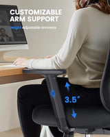 NOBLEWELL Ergonomic Office Chair with Padded Lumbar Support, 2D Headrest, Adjustable Armrests, Upgraded Contoured Seat Cushion, 130° Rocking Tilt, Computer Gaming Chair for Home Office NOBLEWELL