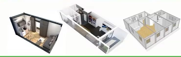 20 ft Modern Modular Tiny Prefabricated Container house 1 Bedroom 1 Bathroom 1 Kitchen