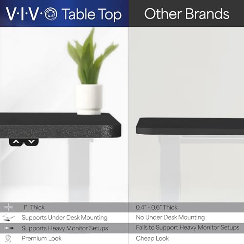 VIVO Electric 60 x 24 inch Stand Up Desk, Height Adjustable, Light Wood Top White Frame, Home and Office Furniture Sets, DESK-KIT-W06C VIVO