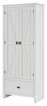 SystemBuild Evolution Farmington 30 inch Wide Storage Cabinet, Ivory Pine Ameriwood Home