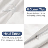 Duvet Cover Twin/Twin XL Size - Extra Soft Twin/Twin XL Size Duvet Cover - Lightweight, Breathable & Fade Free w/Zipper Closures & Ties - 68" x 90" Inches - (Antique White) Comforter Not Included CGK Unlimited