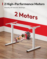 SANODESK Dual Motor Electric Standing Desk 79 x 32 Inches, Height Adjustable Sit Stand Desk with Large Splice Board for Home Office, Computer Workstation, Study & Gaming, White Frame/White Top SANODESK