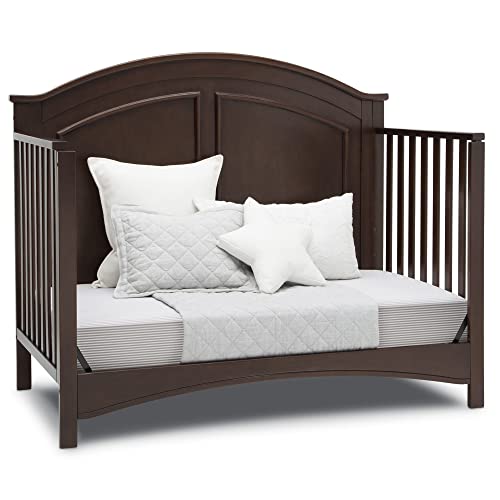 Delta Children Perry 6-in-1 Convertible Crib - Greenguard Gold Certified, Walnut Espresso - WoodArtSupply