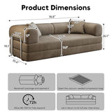 ZEIINPA 79" Convertible Sleeper Sofa Bed, Modern Corduroy Floor Couch Bed with Silver Fixed-Shape Frame, Modular Sofa Couch with Pull Out Bed, Loveseat Sleeper Boneless Couches for Living Room, Camel ZEIINPA