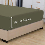Elegant Comfort 1500 Premium Hotel Quality 18-21 Inches Deep - Extra Deep Pocket Single Fitted Sheet for High Mattress, Luxury and Softest, Smart Pocket - Wrinkle Free, King, Green Elegant Comfort