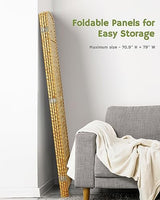 JOSTYLE 6ft. Tall Extra Wide Folding Privacy Screens with Diamond Double-Weave Room dividers and Freestanding Privacy Screens(Yellow, 4-Panel) JOSTYLE