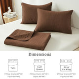 akkialla Full/Queen Quilt Bedding Set,Brown Ultrasonic Quilt Set,Lightweight Soft Bedspread Coverlet,Modern Style Coin Pattern Bed Cover for All Seasons,3 Piece(1 Quilt,1 Pillow Shams) akkialla