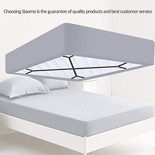 Bed Sheet Holder Straps - Sheet Straps Adjustable Bed Sheet Clips Fasteners Keep Sheets Stays in Place,2Pcs/Set Black Siaomo