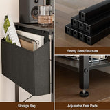 Grandder 40 Inch L Shaped Computer Desk with Reversible Storage Shelves, Home Office Corner Desk Study Writing Table with Hutch, Study, Black Grandder