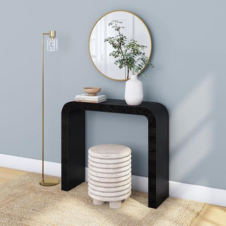 Plank+Beam Arcata Console Table, 36", Modern Console Table for Behind Couch, Contemporary Curved Entryway Table for Foyer, Living Room, Noir Plank+Beam