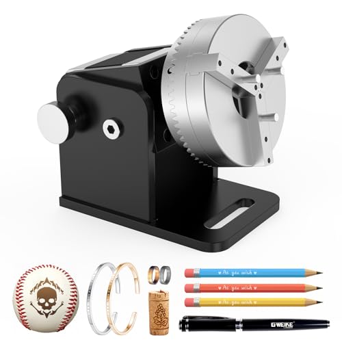 GWEIKE Chuck Rotary for G2/Plus/G2 Pro/G2 Max, Laser Engraving Machine Accessories Rotary - Suitable for Engraving Rings, Bracelets, pens, Small cylinders and Other Special-Shaped Items G·WEIKE