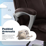 Serta Fairbanks Big & Tall Executive Office Chair, Ergonomic Comfy High-Back ComputerChairs with Lumbar Support, Semi-Plush Seat Cushion, Padded Armrests, Nylon Swivel Base, Bonded Leather, Brown Serta