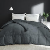 Goose Feather Comforter Queen Size, Duvet Insert All Season Queen, Bed Comforter Quilted Hotel Luxury Fluffy 100% Cotton Blanket with 8 Corner Tabs, 90 x 90 Inch, Grey, Machine Washable Deodar