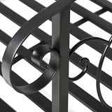 Outsunny 6' Metal Arch Backyard Garden Bridge, Safety Siderails, Arc Footbridge for Backyard Creek, Stream, Pond, Black Outsunny