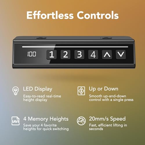 HUANUO 63 x 28 inch Electric Standing Desk Adjustable Height, 4 Memory Height Settings, Sit Stand Up Desk for Home Office & Computer Workstation, Black HUANUO