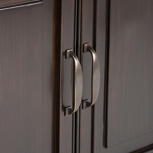 SIMPLIHOME Connaught SOLID WOOD 40 Inch Wide Traditional Entryway Storage Cabinet in Dark Chestnut Brown, For the Living Room, Entryway and Family SIMPLIHOME