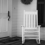HOMESTEAD Wooden Rocking Chair for Indoor and Outdoor, FSC Acacia Wood, Supports up to 250 LB (White) HOMESTEAD