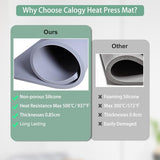 Calogy Heat Press Mat Silicone 15x15 inch, Heat Press Pad Resistant Fireproof 0.34in Thickness, Double Sided Easy Washable Mat for Vinyl Ironing Insulation Transfer Crafting Sublimation Projects Calogy