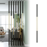 Room Divider Partition Post Metal Slats, Custom Size Floor to Ceiling Privacy Screens Columnar, Corridor/Stairwell Wall Partition Column(Black,70cm/27.5in/2.3ft) Kunovo