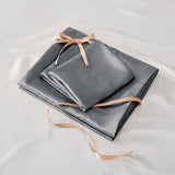BEDELITE Satin Sheets Full Size Bed Set, Luxury Soft Dark Grey Silky Sheets for Hair and Skin, Similar to Silk Bed Sheets Set 4 Pieces with 1 Deep Pocket Fitted Sheet, 1 Flat Sheet, and 2 Pillowcases BEDELITE