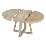 Merax Round Extendable Dining Room Table Set with Chairs for 4-6 Persons Solid Wood Round Kitchen Table and Chairs for Saving Space, Natural Merax