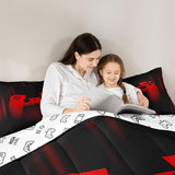 Feelyou Twin Comforter Set for Boys Gamer Bedding Set for Boys Kids Gaming Comforter Red Black Teen Child Gamer Room Decor Soft Game Geometric Duvet Quilted 1 Comforter with 1 Pillowcase Gamer Gifts Feelyou