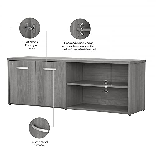 Bush Business Furniture Studio C Low Storage Cabinet with Doors by Platinum Gray Chrome Finish Bush Business Furniture